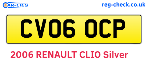 CV06OCP are the vehicle registration plates.