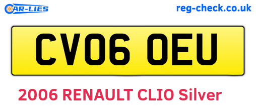 CV06OEU are the vehicle registration plates.