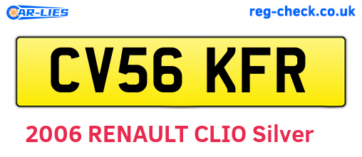 CV56KFR are the vehicle registration plates.