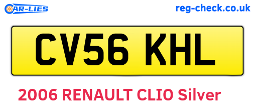 CV56KHL are the vehicle registration plates.