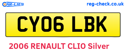 CY06LBK are the vehicle registration plates.