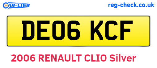 DE06KCF are the vehicle registration plates.