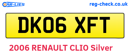 DK06XFT are the vehicle registration plates.