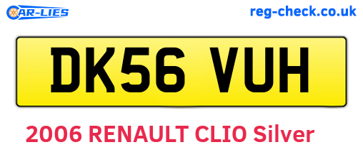 DK56VUH are the vehicle registration plates.