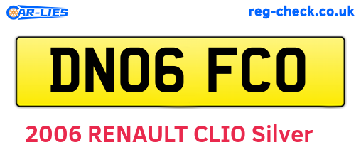 DN06FCO are the vehicle registration plates.