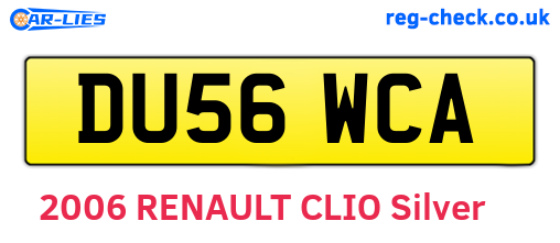 DU56WCA are the vehicle registration plates.
