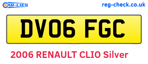 DV06FGC are the vehicle registration plates.