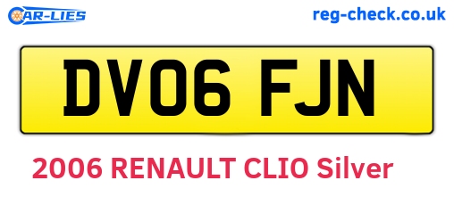 DV06FJN are the vehicle registration plates.