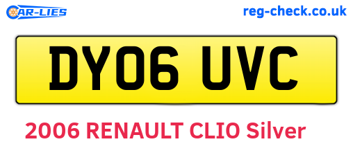 DY06UVC are the vehicle registration plates.