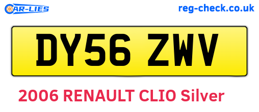 DY56ZWV are the vehicle registration plates.