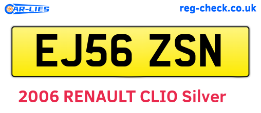 EJ56ZSN are the vehicle registration plates.