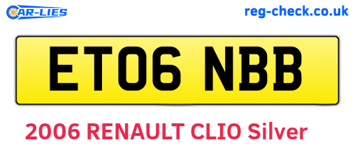 ET06NBB are the vehicle registration plates.