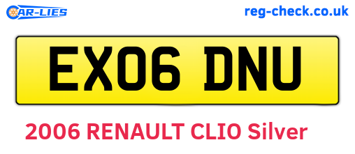 EX06DNU are the vehicle registration plates.