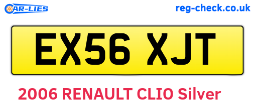 EX56XJT are the vehicle registration plates.