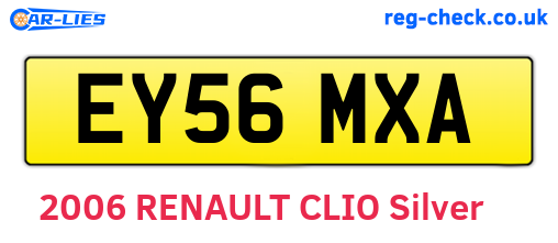 EY56MXA are the vehicle registration plates.