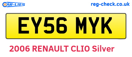 EY56MYK are the vehicle registration plates.