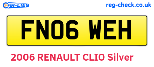 FN06WEH are the vehicle registration plates.