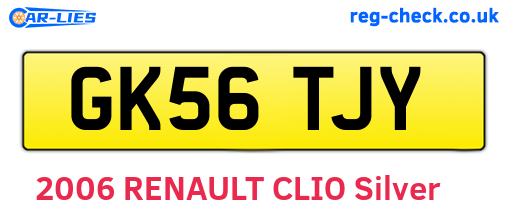 GK56TJY are the vehicle registration plates.