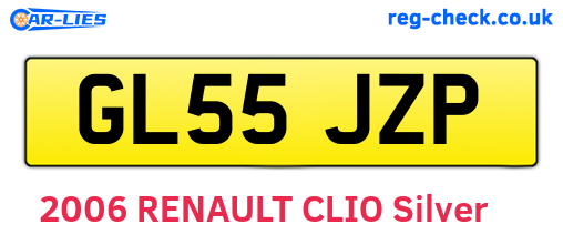 GL55JZP are the vehicle registration plates.