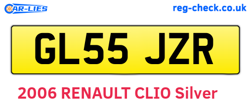 GL55JZR are the vehicle registration plates.
