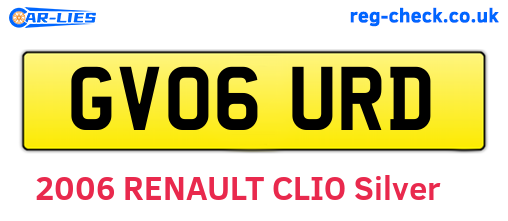 GV06URD are the vehicle registration plates.