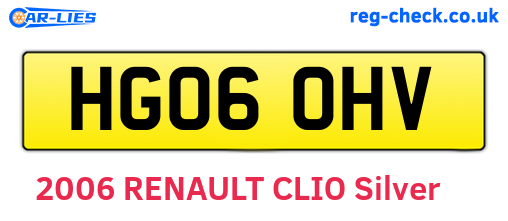 HG06OHV are the vehicle registration plates.