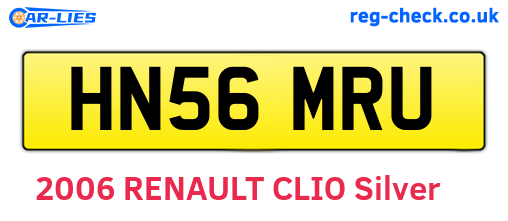 HN56MRU are the vehicle registration plates.