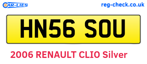 HN56SOU are the vehicle registration plates.