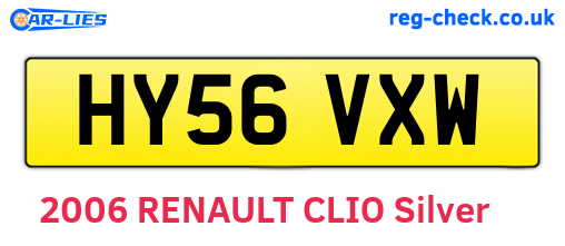 HY56VXW are the vehicle registration plates.