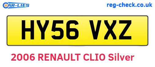 HY56VXZ are the vehicle registration plates.