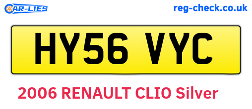 HY56VYC are the vehicle registration plates.