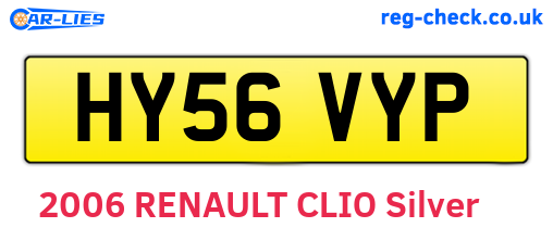HY56VYP are the vehicle registration plates.