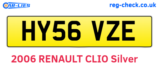 HY56VZE are the vehicle registration plates.