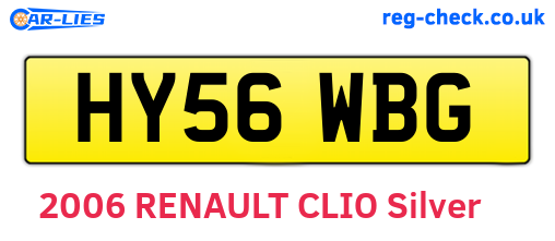 HY56WBG are the vehicle registration plates.