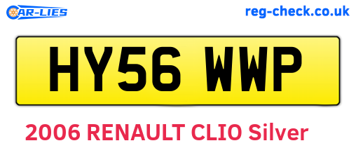 HY56WWP are the vehicle registration plates.