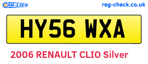 HY56WXA are the vehicle registration plates.