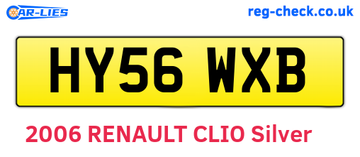 HY56WXB are the vehicle registration plates.