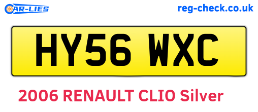 HY56WXC are the vehicle registration plates.