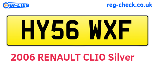 HY56WXF are the vehicle registration plates.