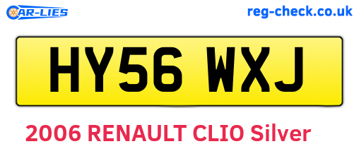 HY56WXJ are the vehicle registration plates.