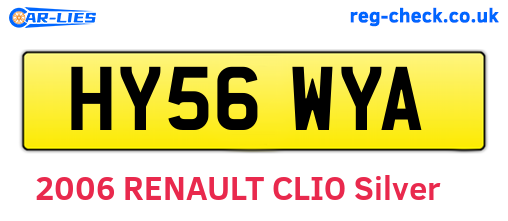 HY56WYA are the vehicle registration plates.