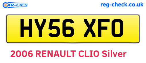 HY56XFO are the vehicle registration plates.