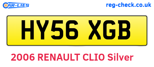 HY56XGB are the vehicle registration plates.