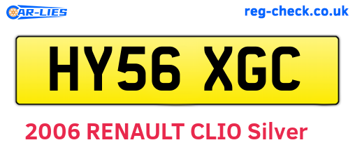 HY56XGC are the vehicle registration plates.