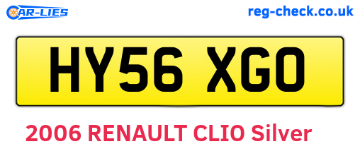 HY56XGO are the vehicle registration plates.