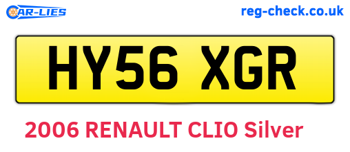 HY56XGR are the vehicle registration plates.