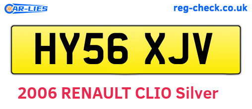 HY56XJV are the vehicle registration plates.