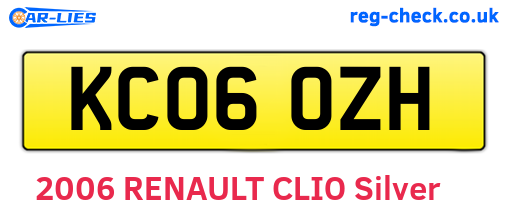 KC06OZH are the vehicle registration plates.