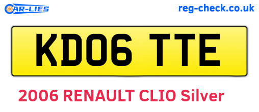 KD06TTE are the vehicle registration plates.