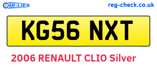 KG56NXT are the vehicle registration plates.